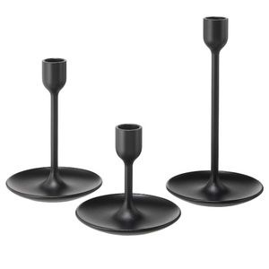 Matte black candlestick holders